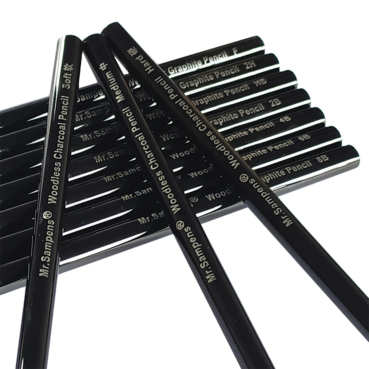 10pcs Woodless Pencil Set - Black Charcoal Pencil 7mm for Drawing Writing Shading Coloring Soft Pencil No Wood Artist 5