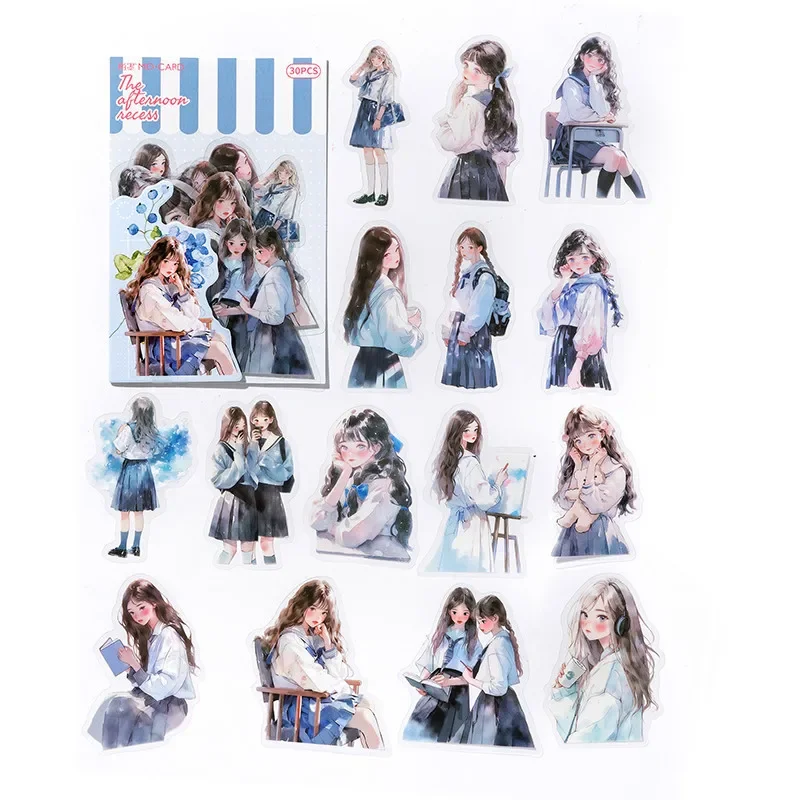 30 adet/paket Sevimli Karikatür Çıkartmalar DIY Scrapbooking Kolaj Günlüğü Yaratıcı Kırtasiye El İşi Çıkartmaları