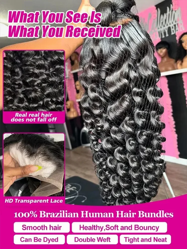 13x6 Hd Lace Frontal Wig Loose Deep Wave Curly Human Hair 100% Preplucked 13x4 Water Wave Front Wigs For Black Women Brazilian