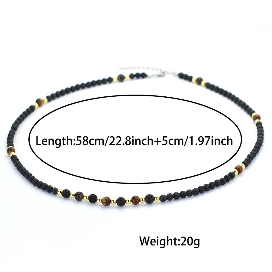 Hematite Stone Men Necklace Handmade 23 Inches Long
