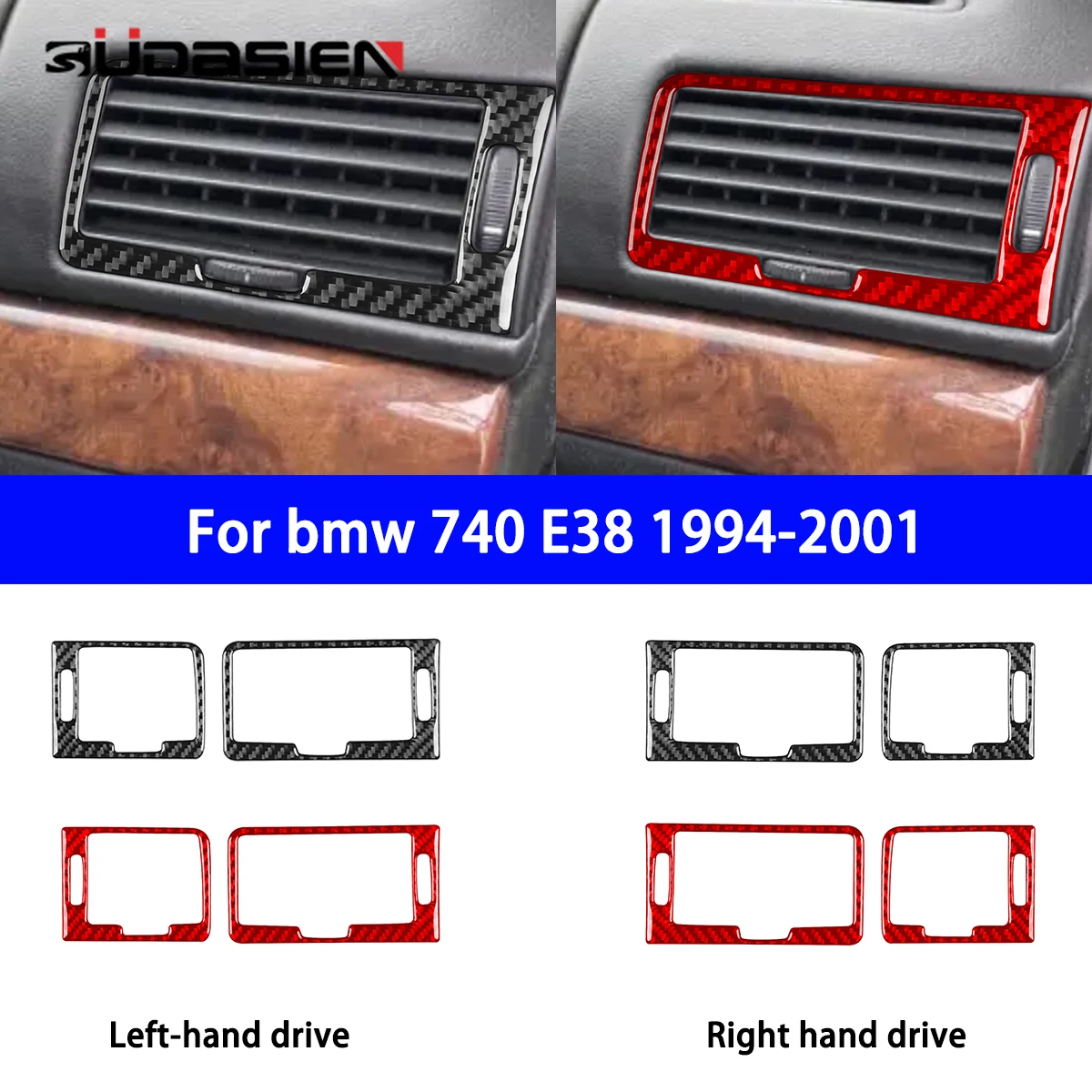 

Suitable for BMW 740 E38 1994-2001 Car Air Conditioning Outlet Panel Decorative Sticker Carbon Fiber Interior Modification.
