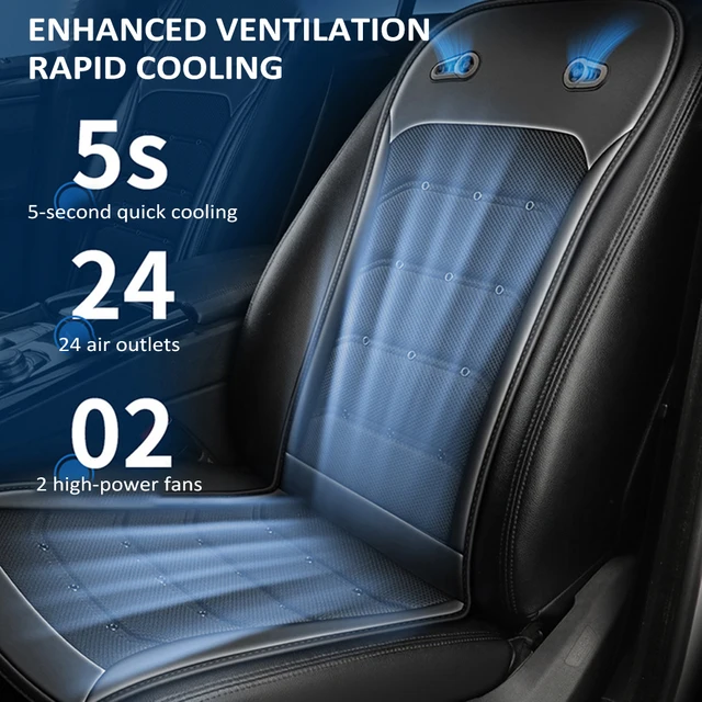 Cojín Refrigerante Para Asiento De Coche ICE - 24 Ventiladores, 3 Velocidades, Masaje Lumbar Y Arranque Automático (12V-24V)