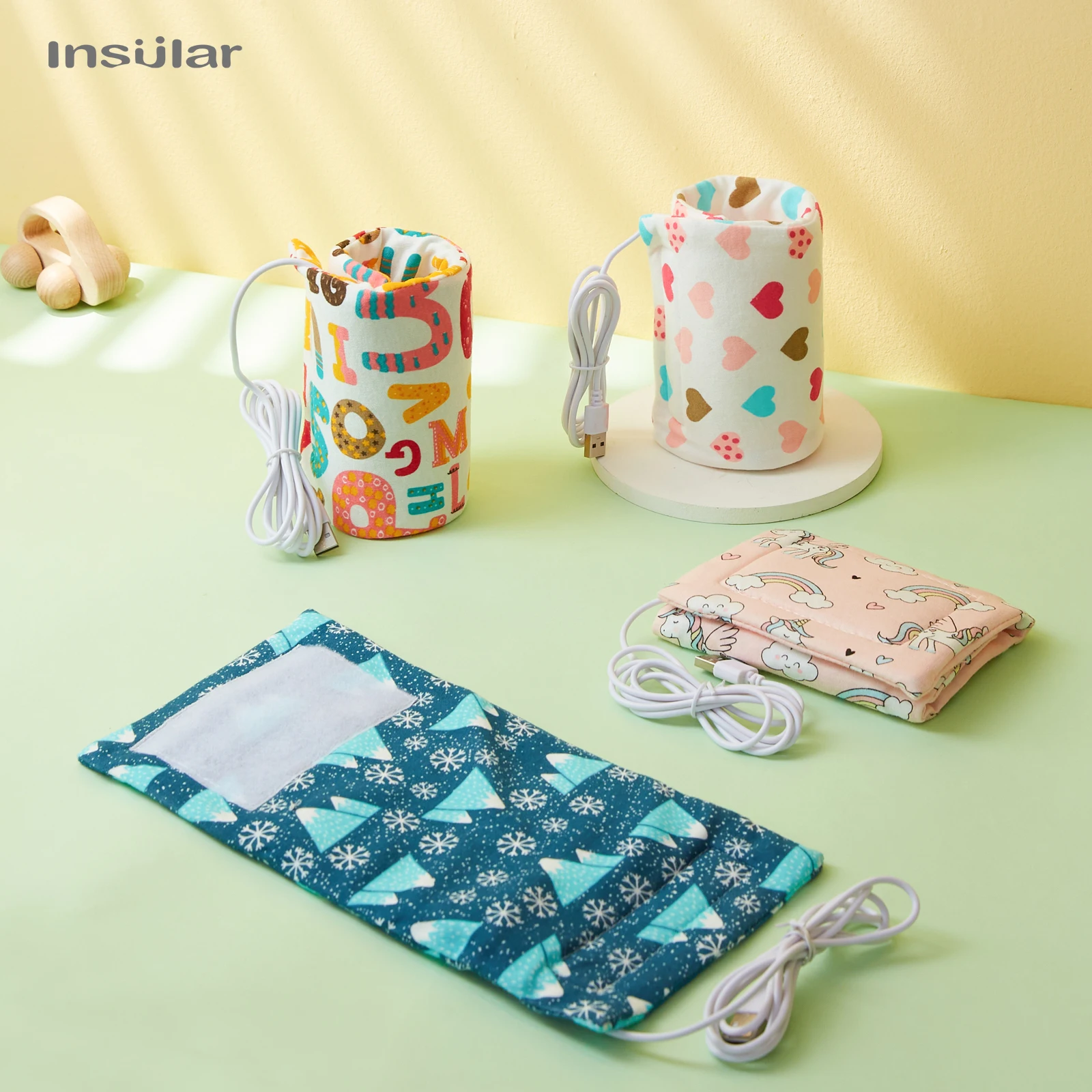 USB Baby Bottle Warmer Portable Travel Infant Baby Feeding Bottle Warmer Heater Thermostat Heated Cover Milk Heater Bags Baby Bottle Heater