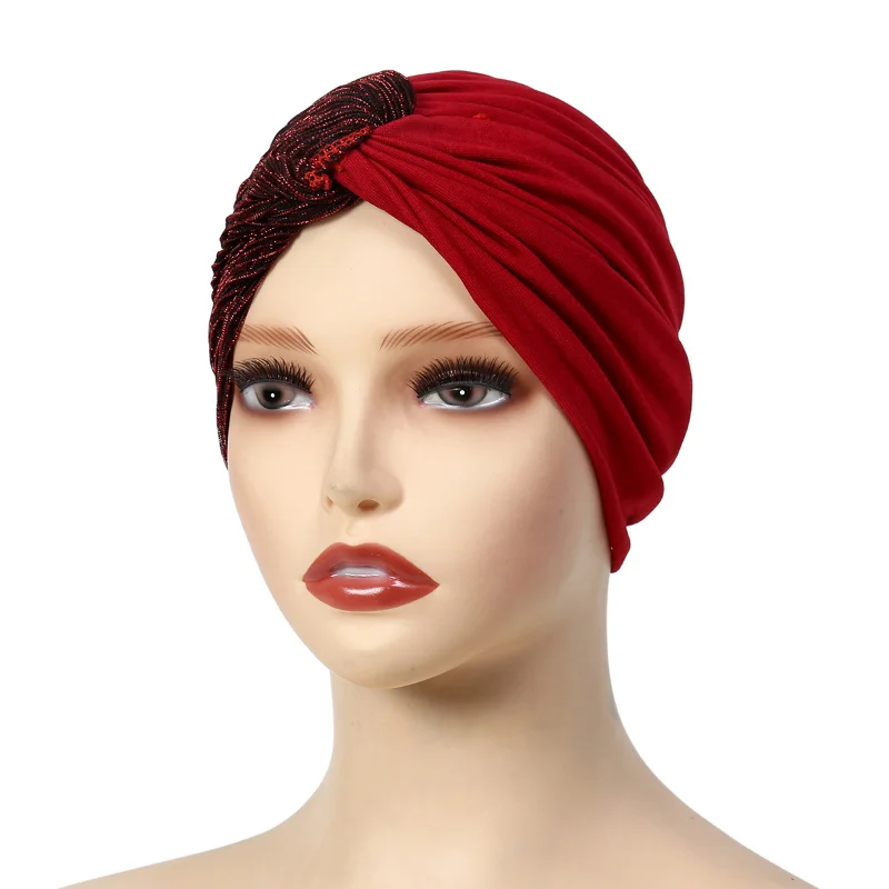 KepaHoo Solid Color Women Muslim Hijab Caps Wrap Head Indian Turban Bonnet Fashion Headdress Islamic Clothing Accessories 4