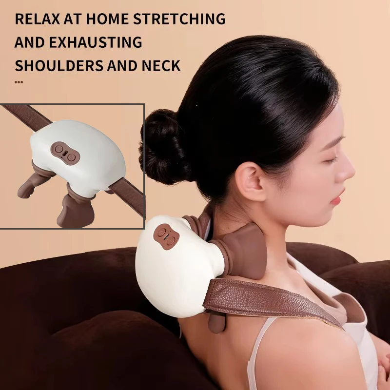 Neck Massager Portable Cervical Massager with 3 Modes Bionic Heating Massager for Neck Muscle Massage Relax Back Massager Women