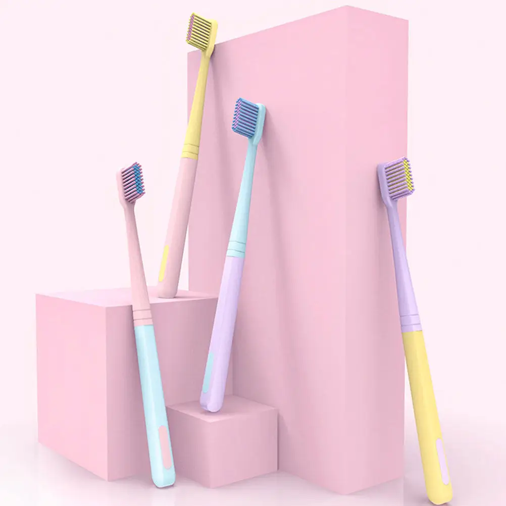 8Pcs 부드러운 강모 성인 칫솔 일본식 마카롱 색상 딥 클리닝 휴대용 구강 관리 도구 여행 칫솔 세트