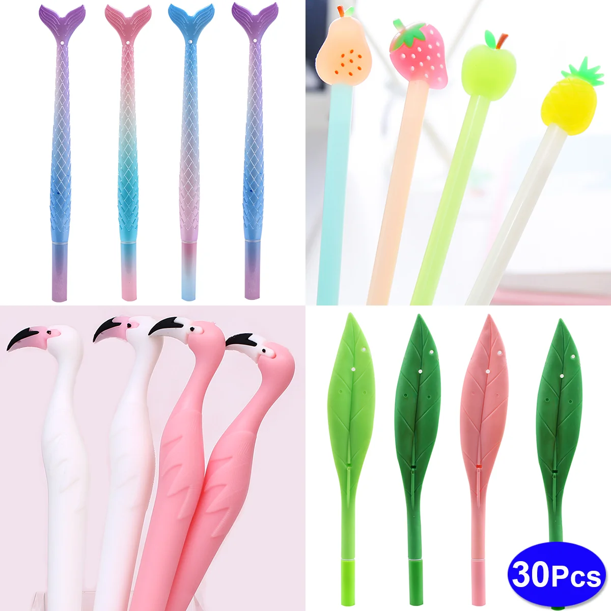 30Pcs Pack Aesthetic Cool Cute Gel Pens Funny Sign Writing Unicorn Cat Koala Kawaii Ballpoint Pen Elegant Kids Girls Stationery