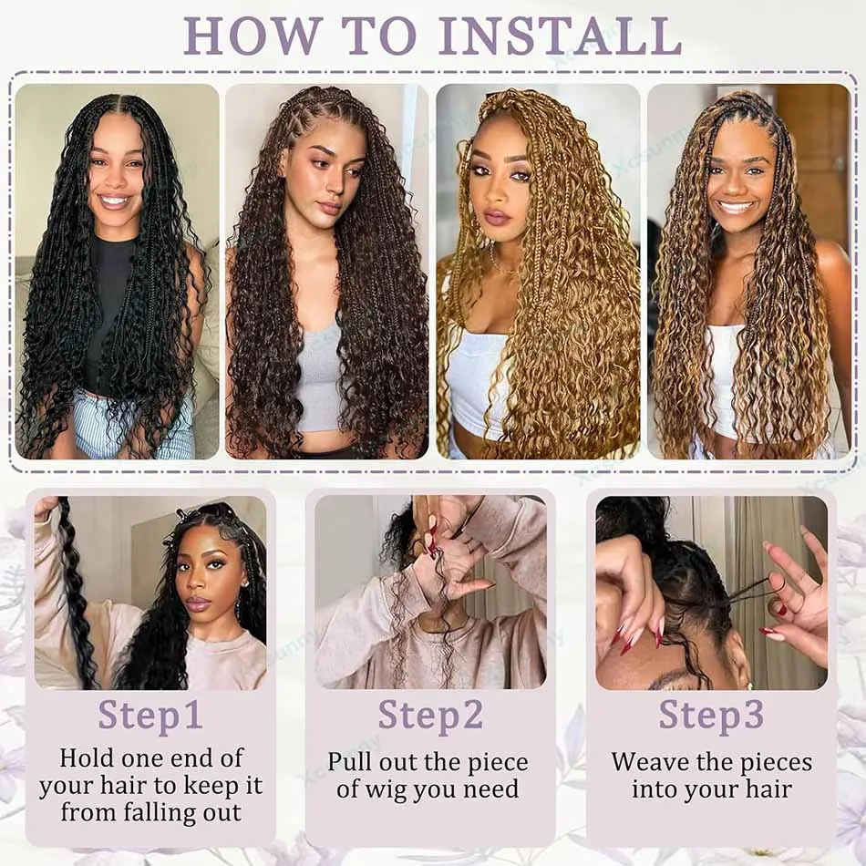 Boho Human Hair for Braiding Human Deep Wave Braiding Hair No Weft Color 4 27 30 Remy Human Braiding Hair Bundles 6