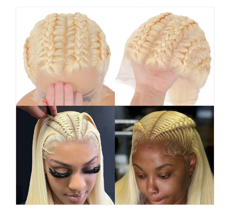 613 volle Spitze Perücke gerade blonde volle Spitze Echthaar Perücke vor gezupft brasilia nischen transparenten 13x6 Spitze Front Perücken für Frauen – Detail 10