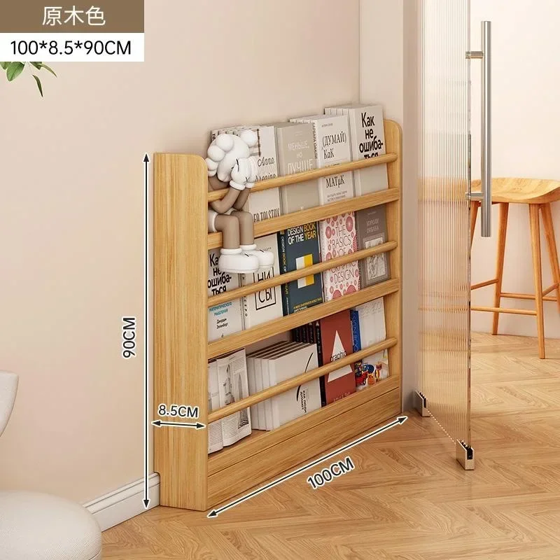 Simple Aoliviya New Storage Cabinet Solid Wood Bookcase Bookshelf Children's Storage Cabinet Ultrathin Rack Living Room