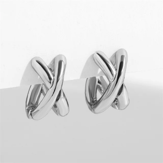 Boucles d'oreilles Vintage CC Design pour femmes, mode coréenne, croix X, Zircon, bijoux de fiançailles, cadeaux, vente en gros