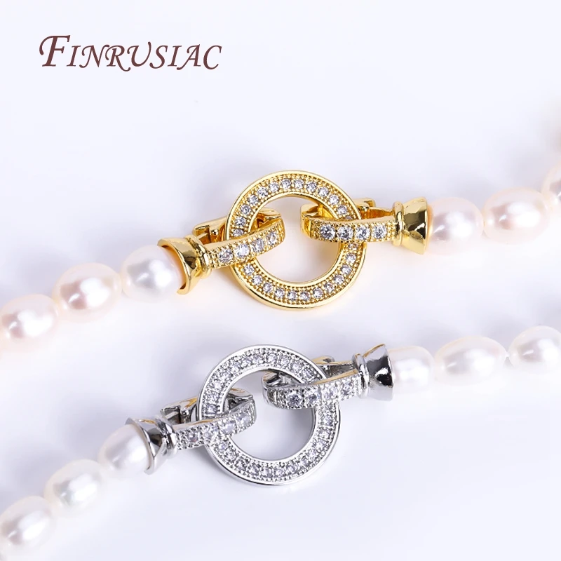 18KGoldPlatedInlaidZirconClosureFastenersLockClaspsForNecklaceMakingBeadsClasps