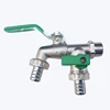 1pcs Gardening zinc alloy faucet one in two out 4 points faucet Green 4