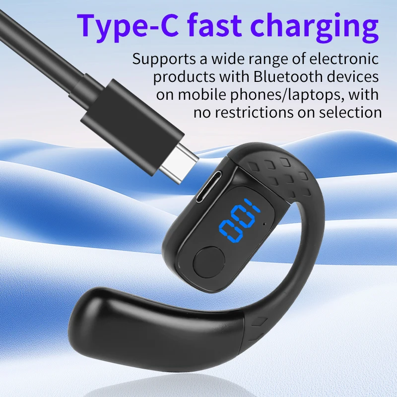 รูปสินค้า หูฟังไร้สาย Bluetooth 5.4 ปรับได้ 180 องศา ใช้งานได้ทุกที่ทุกเวลา