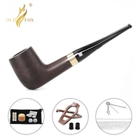 Old Fox Black Sandalwood Tobacco Pipe Set Accessories 9MM Filter Solid Wood Dry Ebony Smoking Pipe Gold Ring With 10 Tools Kits 1