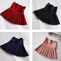Jupes pour enfants automne/hiver jupes pour filles jupes courtes plissées tricotées pour enfants jupes plissées taille haute couleur unie 1