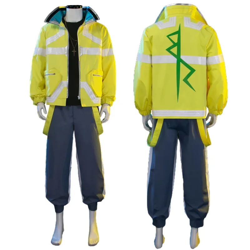 

HOLOUN Game Anime David Martinez Cosplay Costume Jacket Pants T-shirts Wig Rose Net Synthetic Fiber Party Halloween