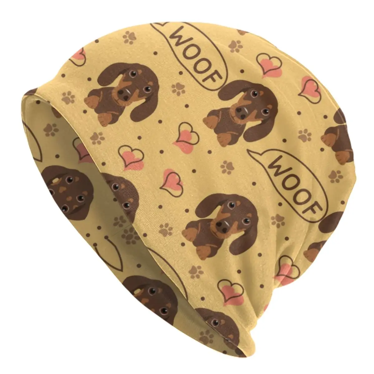 

Love Chocolate Dachshund Sausage Dog Bonnet Hat Knit Hat Men Women Fashion Unisex Pet Puppy Warm Winter Beanies Cap