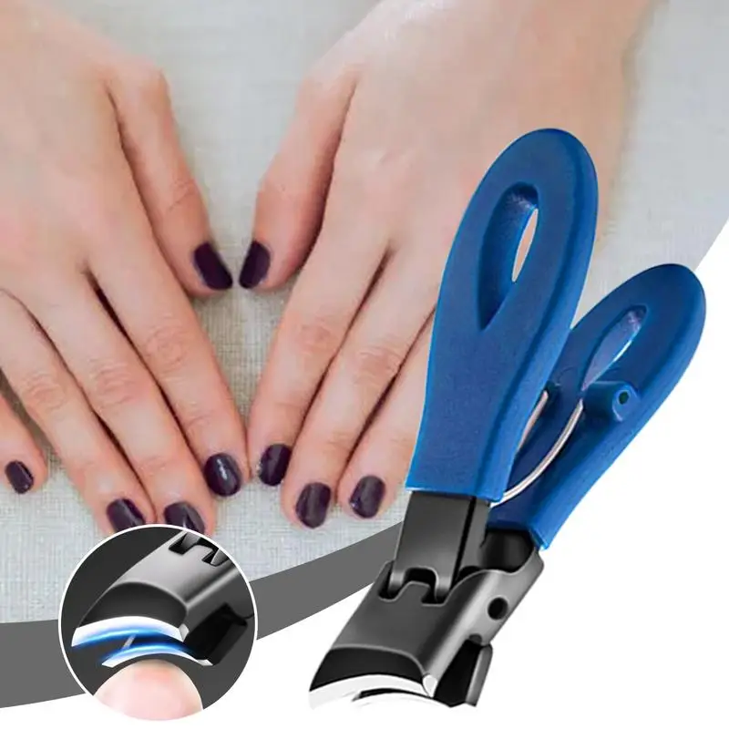 Slanted Nail Clippers Wide Jaw Opening Slanted Curved Nail Trimmer for Thick/Ingrown Nails Stainless Steel Pedicure Tool