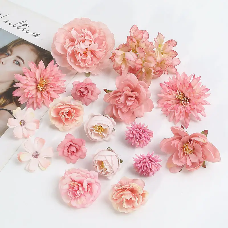 Rose Künstliche Blumen Set Pfingstrose Gefälschte Blumen Für Wohnkultur Hochzeit Ehe Dekorationen Ornamente Bouquet Girlande Zubehör