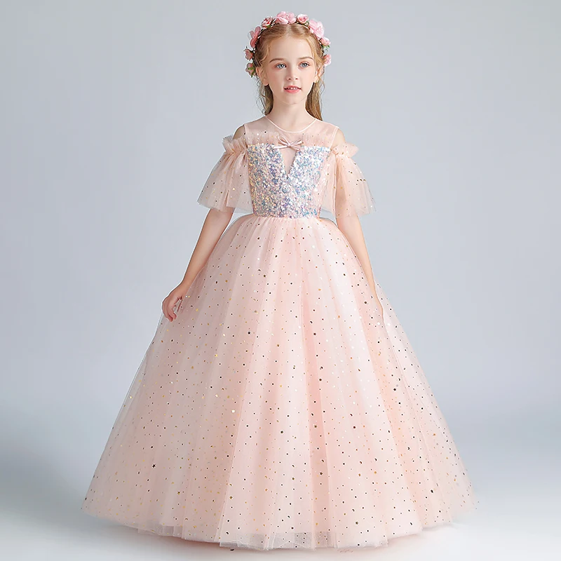 

Concert Junior Bridesmaid First Communion Gown Elegant Girls Dress For Birthday Party Princess Pageant Tulle Flower Girl Dress
