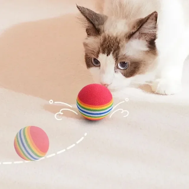 100/10PCS Pet Toy Balls Interactive Rainbow EVA Balls Cat Dog Training Toys Soft Automatic Jumping Balls Pet Playing Supplies 6