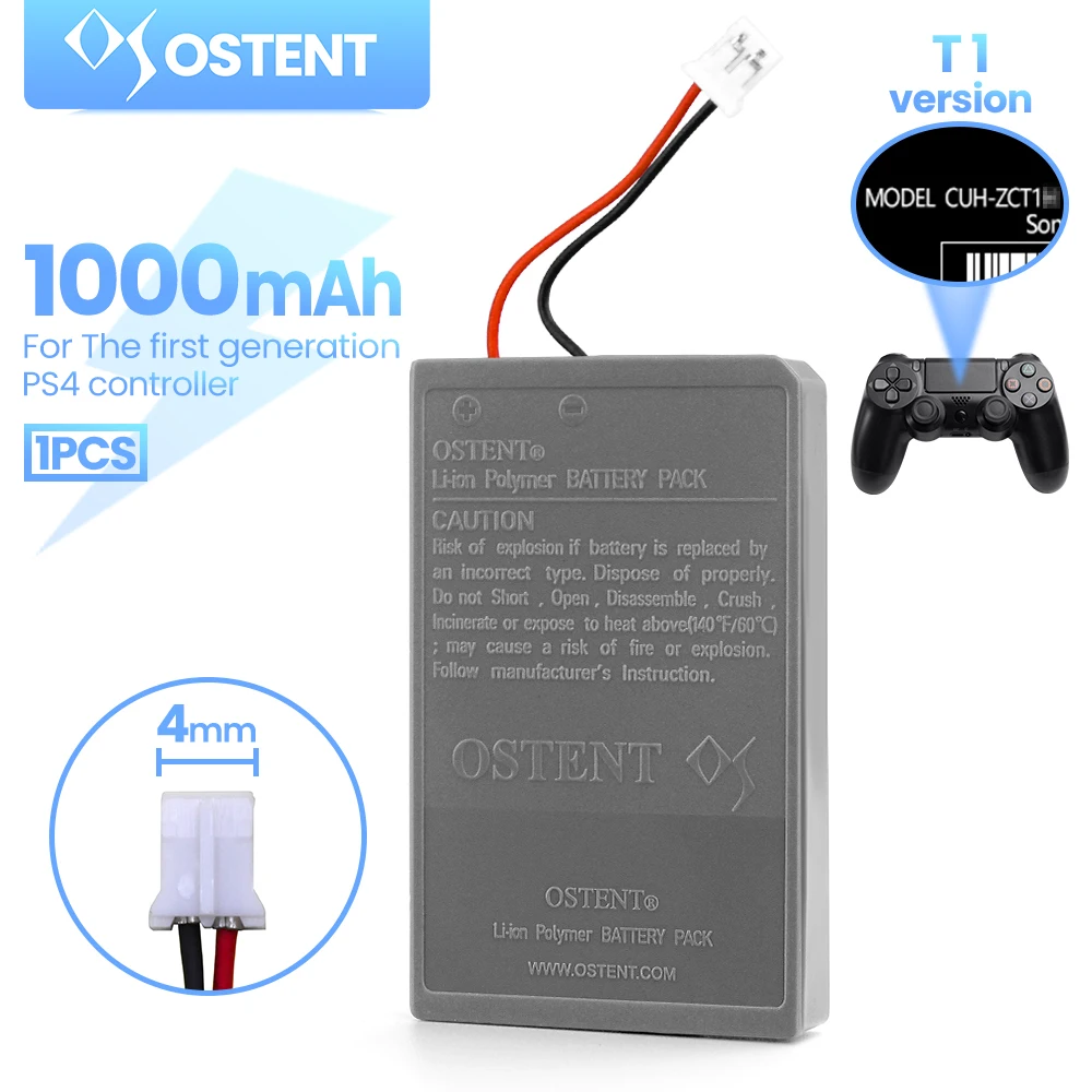 Ostent Battery Pack Replacement For Sony Ps4 Bluetooth Wireless Dual