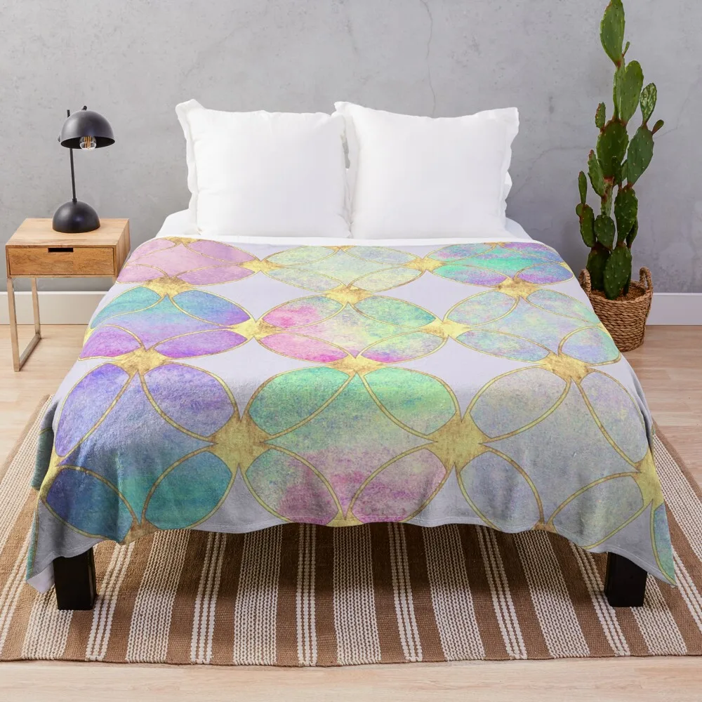 

Geometric Argyle Circular Plaid Pattern Throw Blanket Sofa Blankets