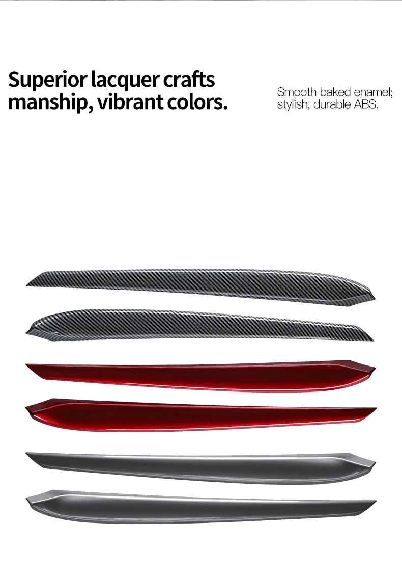 For Tesla Model Y 2021-2024 Model 3 2019-2023 ABS Front Door Side Trim Strip Kit