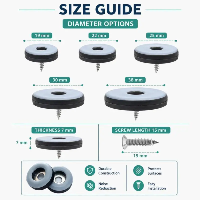 Heavy Duty Anti-Abrasion Furniture Leg Slider Pads - Floor Protectors