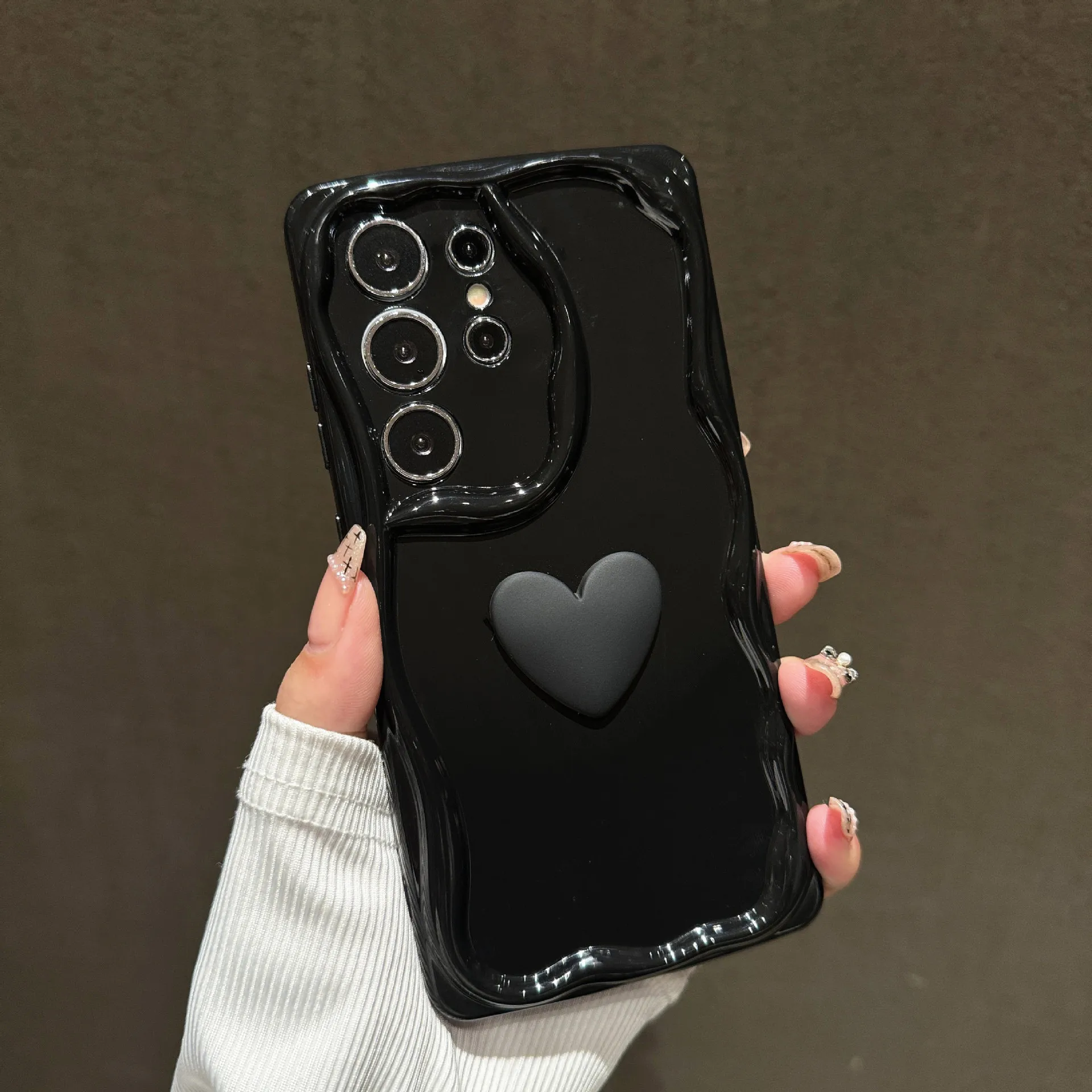3D Love Heart Shockproof Back Cover Case