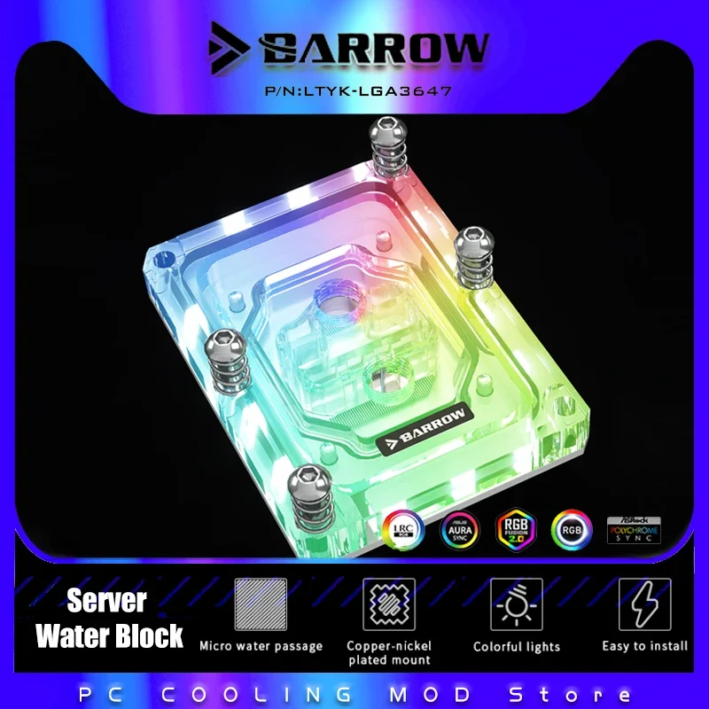 

Barrow PC Water Cooling CPU Water Block For Intel Rectangular Buckle SKYLAKE-E-LGA3647 Motherboard Server LTYK-LGA3647