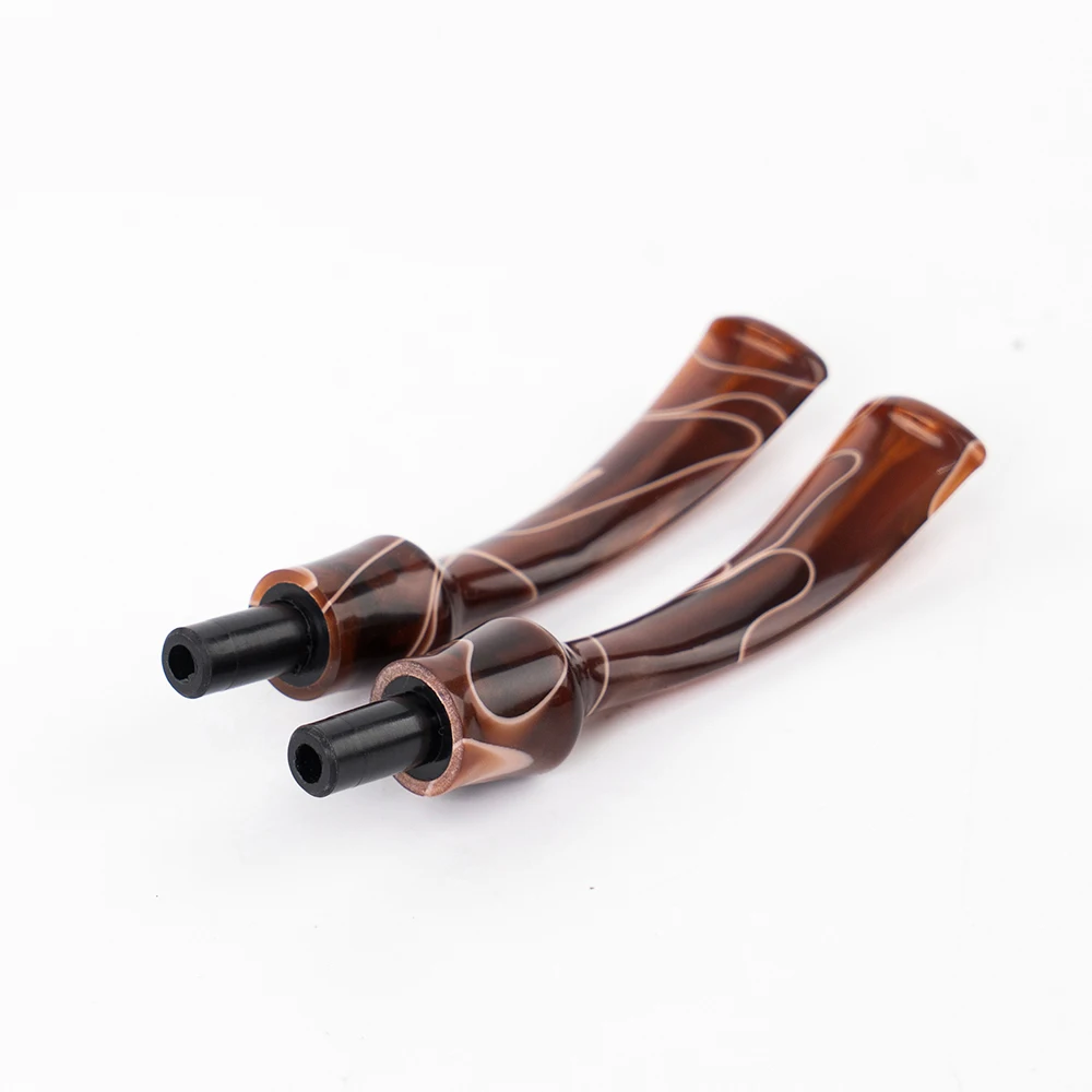 1 piece Colored acrylic pipe mouthpiece, curved handle saddle shape, tenon OD 7.1mm, mouthpiece OD 13.5mm,tobacco pipe accessory 4