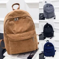 New Trend Backpack Fashion Women Corduroy Backpack College Women Solid Color School Backpack Travel Shoulder Bags For Teenagers 1