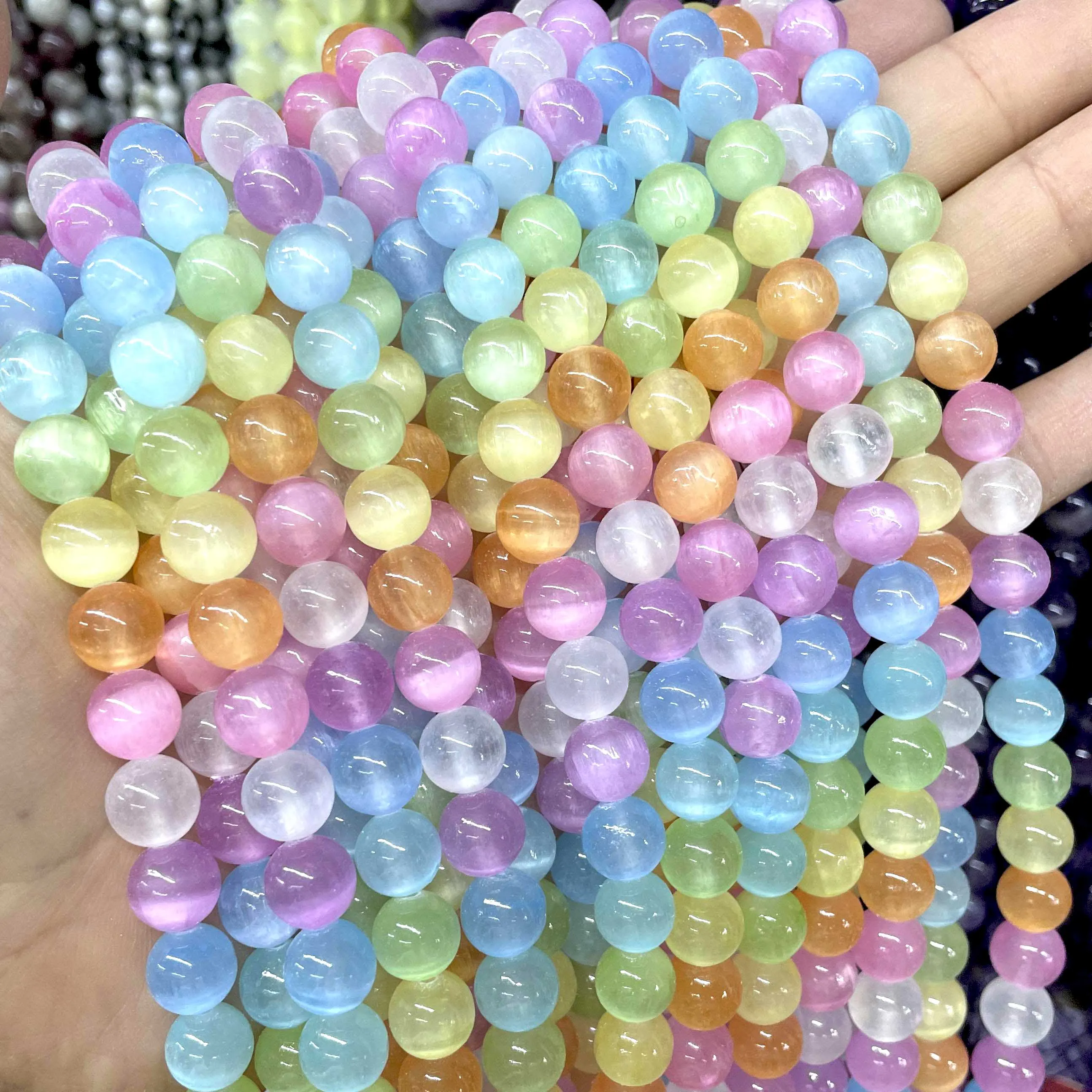 36 Pcs Natural Rose Pink Stone Beads - 10mm Gemstone Beads For Jewelry Making DIY - View #2