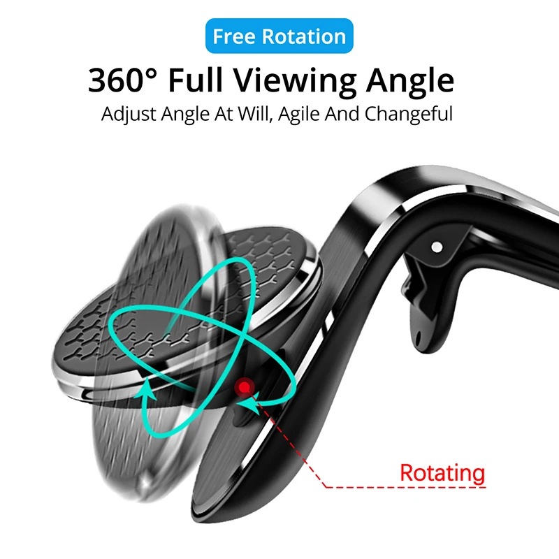 Soporte magnético de teléfono para coche, montaje de Clip de ventilación de  aire, rotación de teléfono móvil, GPS, para Xiaomi Mi Red, Huawei, Samsung