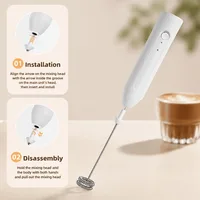 Mousseur à lait électrique rechargeable sans fil, mini fouet à café, batteur à œufs, mélangeur portatif 4