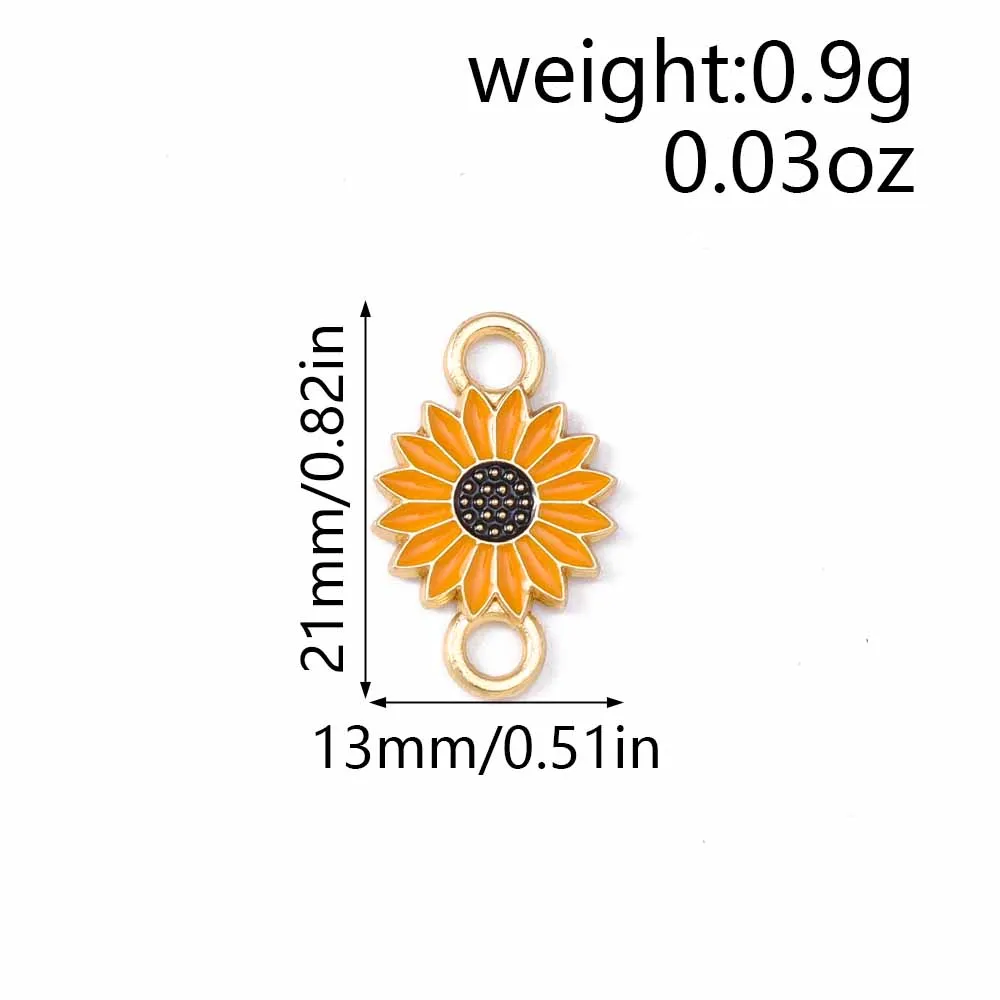 Tusember 9 Farben 13*21mm Emaille-Blumenanhänger Gänseblümchen-Anhänger für Halsketten Armbänder DIY Handgefertigte Schmuckherstellung Zubehör – Detail 2