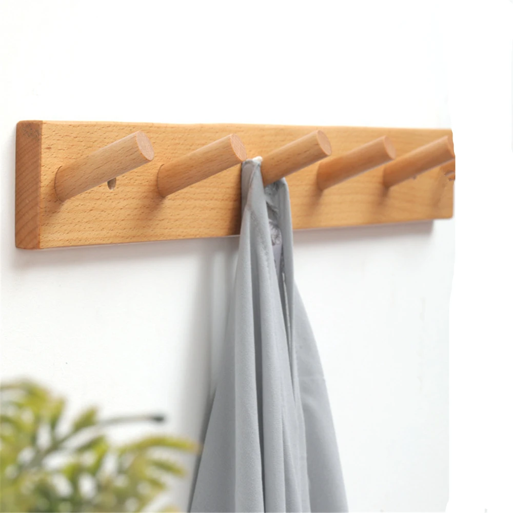 Madera Ganchos Para Colgar Chaquetas Perchero Para Pared Ganchos