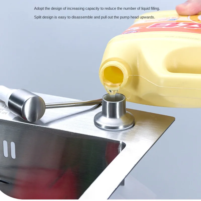 Stainless Steel Head Kitchen Sink Soap Dispenser 300ML ABS Pot Detergent Liquid Soap Lotion