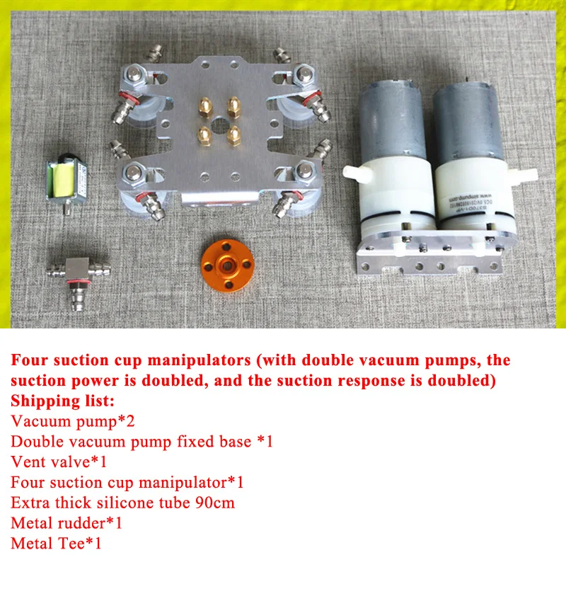 Robot DIY Kit Robot Arm Kit Large Manipulator Suction Cup Robot Arm Vacuum Pump Suction Cup Robotic Claw Hand Gripper DIY Kit Air Pump Arduino Robot Kit