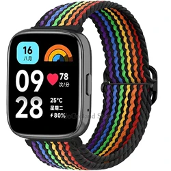 Braided Elastic Weave Nylon Strap - Vibrant Watch Band Bracelet - Redmi 3 Lite (Seven black)