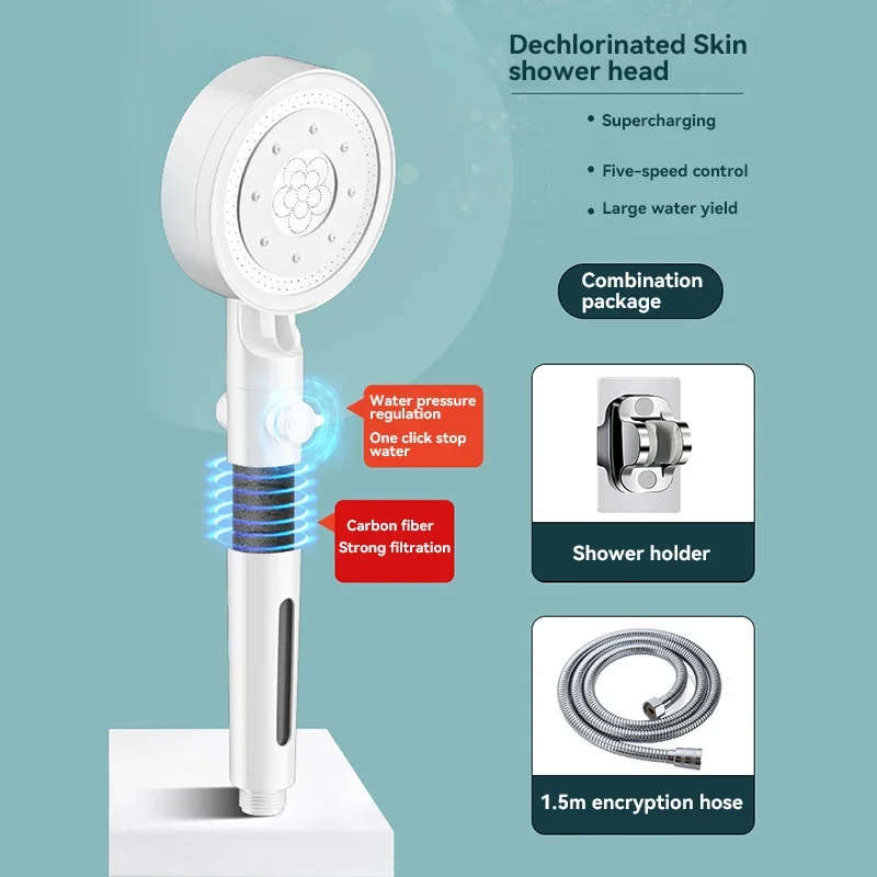 Xiaomi Shower Set Defluoride Skin Beauty Shower Head Carbon Fibre Powerful Filter Powerful Booster Shower 5