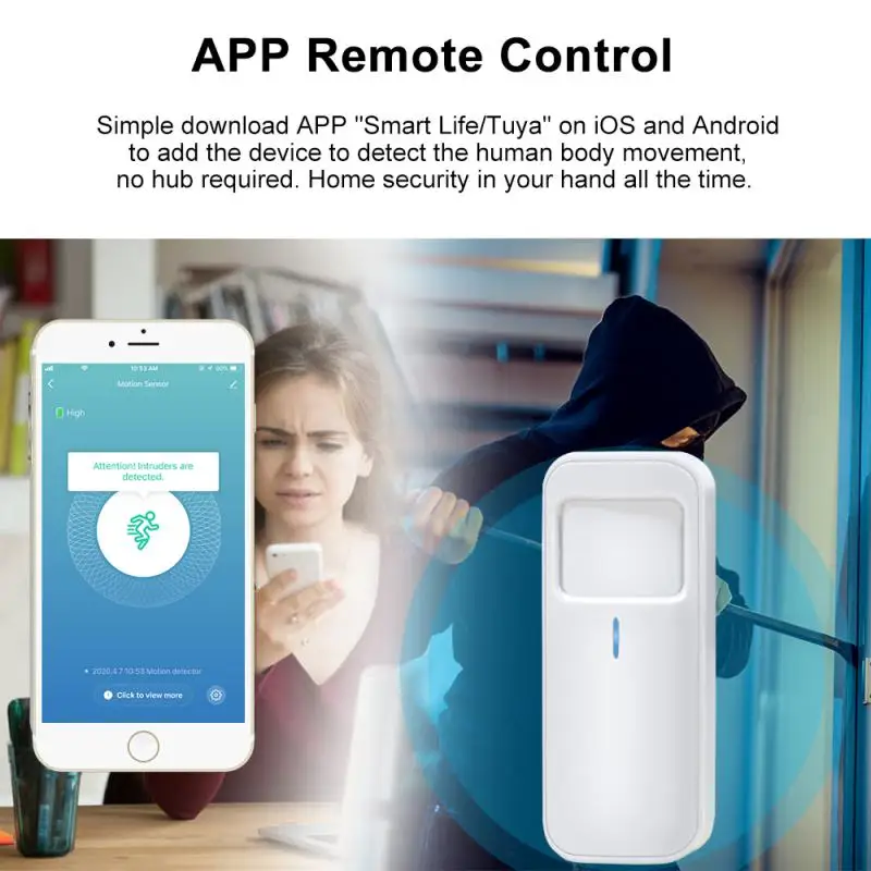 

Смарт-датчик движения Tuya с Wi-Fi и ИК-датчиком движения