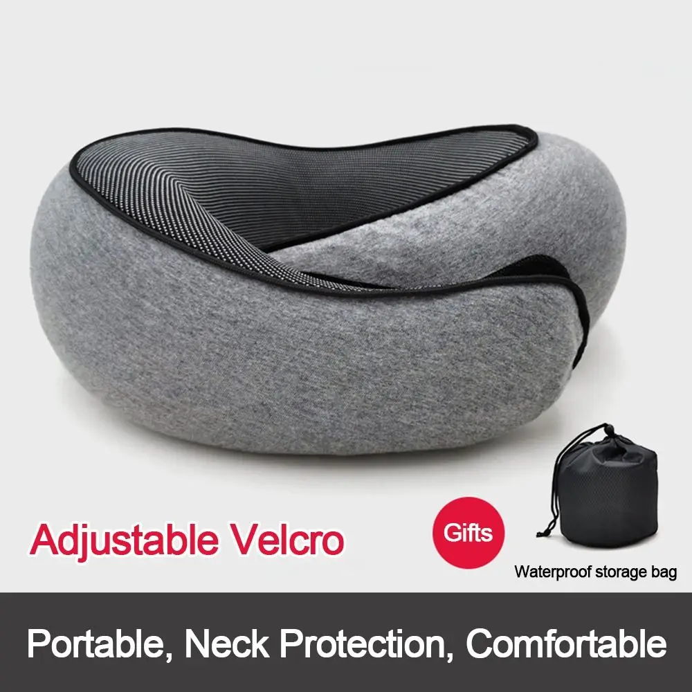 Neck Pillow Sleep Pillow Memory Foam Travel Neck Pillow U-shaped Pillow Snail Style Travel Neck Support Portable Adjustable Soft Noon Break Sleep Pillows