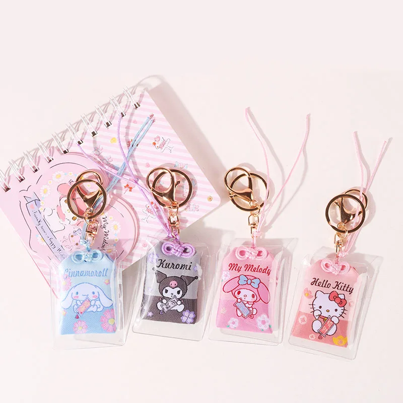 

Kawaii Sanrios Anime Series Cinnamoroll Hellokittys Melody Kuromi Omamori Health and Safety Amulet Decorative Pendant