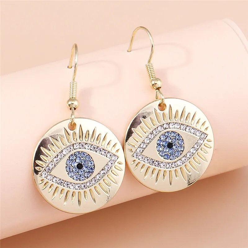 Gothic Hohl Traum Catcher Ohrringe Einfache Retro Türkische Glück Blue Eye Feder Blatt Hexe Pagan Ohrringe für Frauen Schmuck – Detail 15