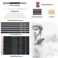Набор для рисования, 29–70 шт., набор для рисования — товары для творчества, для взрослых художников с 3-цветным альбомом для рисования, графитом, пастелью, угольными карандашами — изображение 2