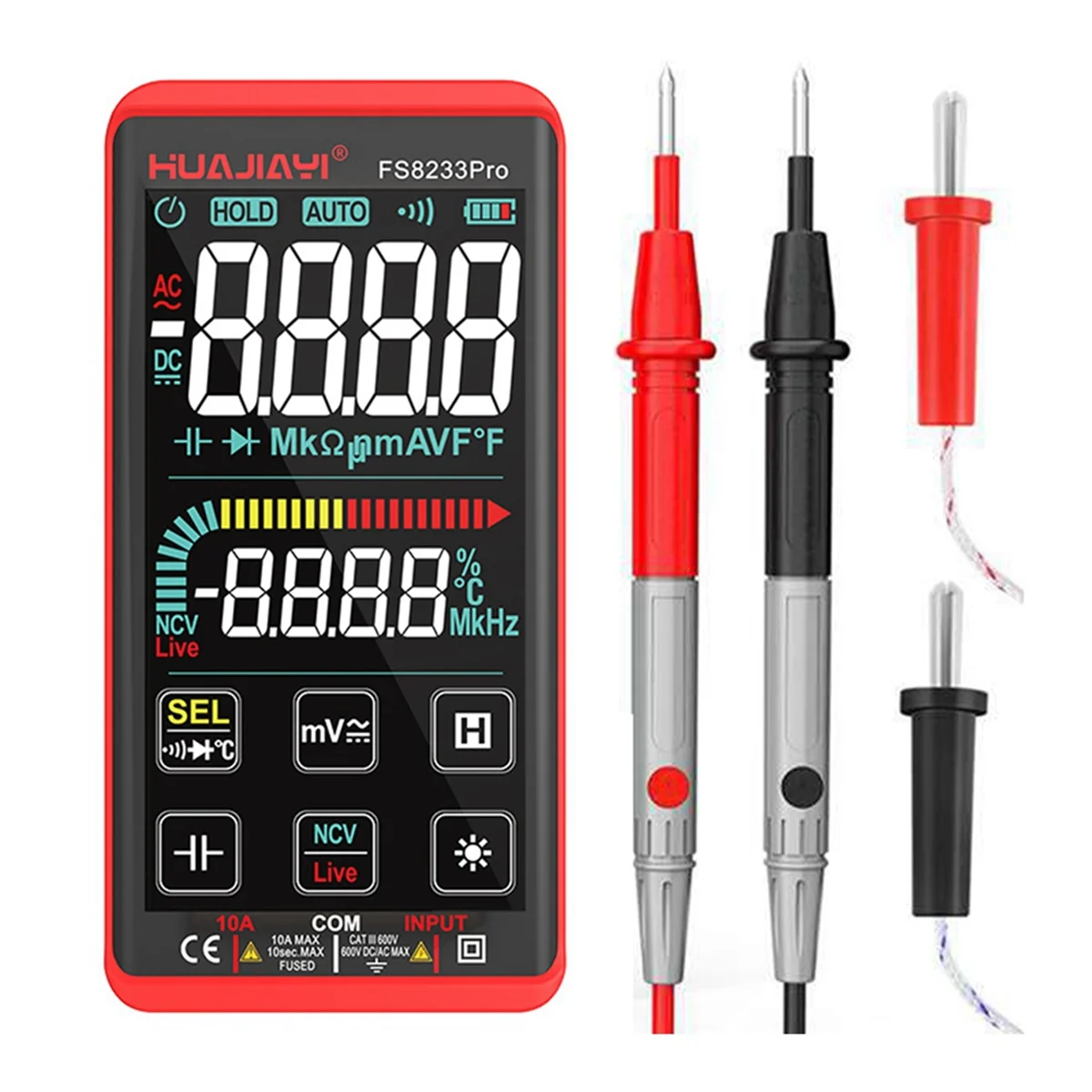 

HUAJIAYI FS8233Pro Touch Multi Meter Automatic Smart Digital Multimeter Electrician Ohm Hz Capacitance 10A AC DC Multitester