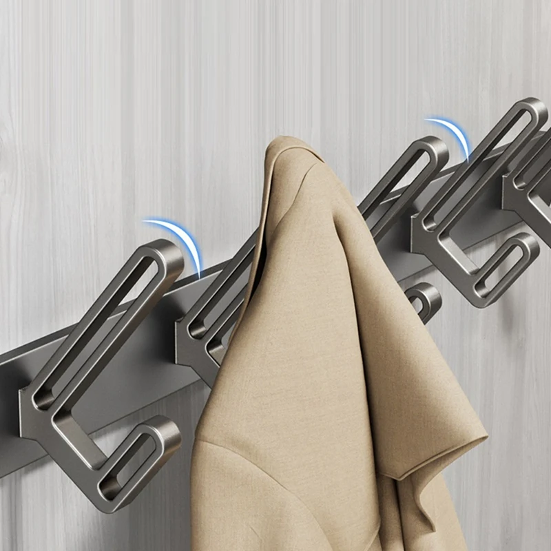 A75P-Wall Hook Without Drill Hook Clothes Bathroom Toilet Space Aluminum Wall Door